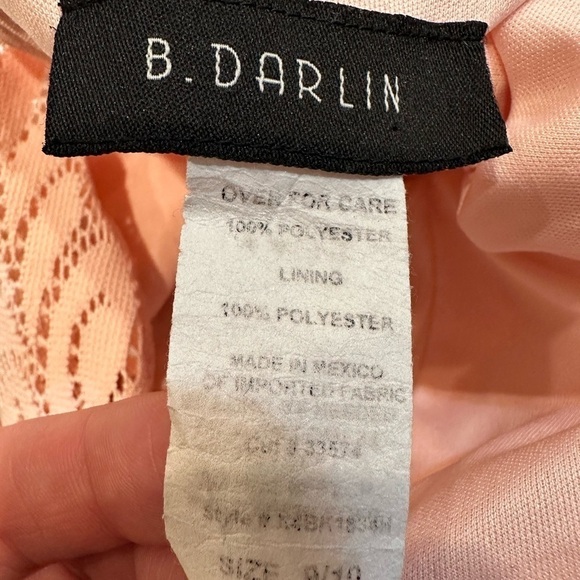 B. Darlin Sleeveless Y2K Coquette Pink Fit + Flare Dress Lace Overlay Fairy - Picture 7 of 8